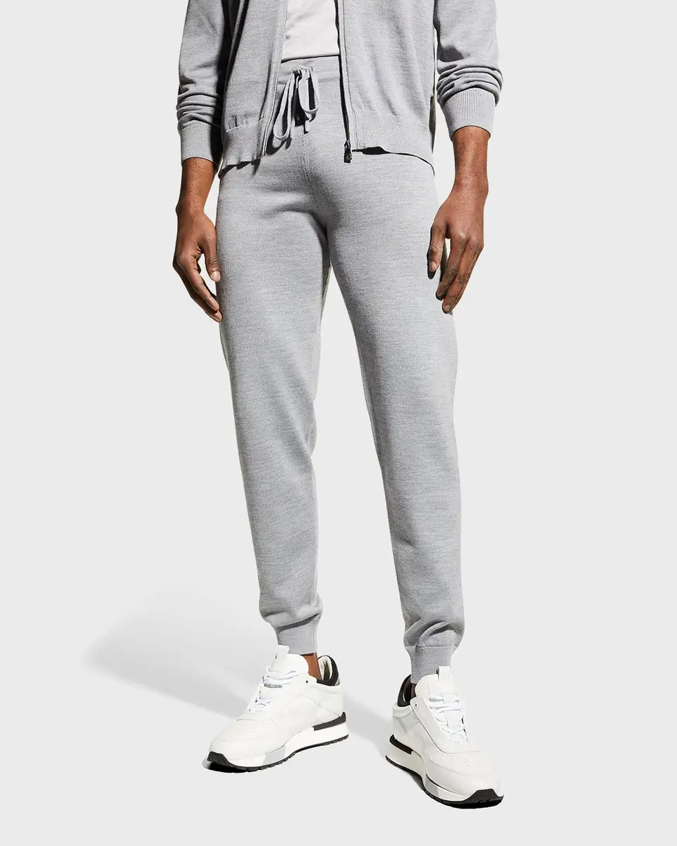 Corneliani Men's Wool-Blend Jogger Pants | Thumbnail 4