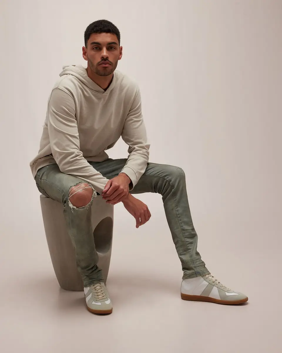 PURPLE Men's P001 Light Dirty Wax Skinny Jeans | Thumbnail 4