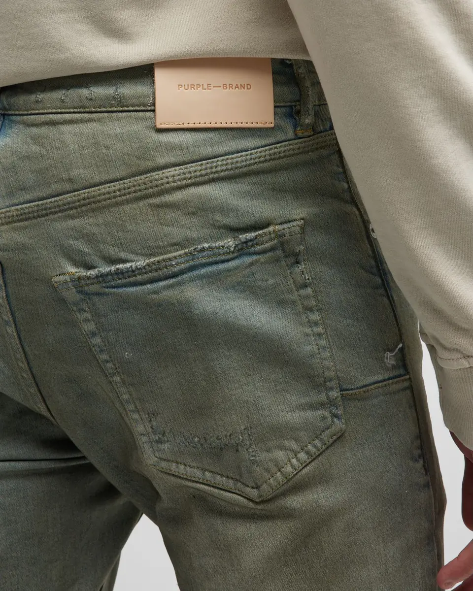 PURPLE Men's P001 Light Dirty Wax Skinny Jeans | Thumbnail 5
