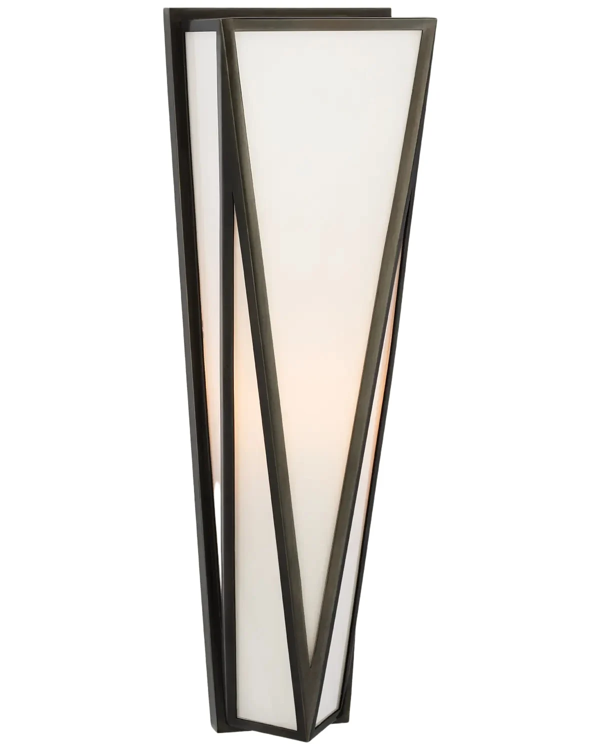 Visual Comfort Signature Lorino Medium Sconce In Bronze With White Glass By Julie Neill