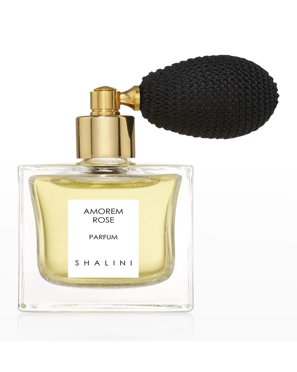 Shalini Parfum Amorem Rose Cubique Glass Bottle with Black Bulb Atomizer, 1.7 oz./ 50 mL | Thumbnail 4 Shalini Parfum Amorem Rose Cubique Glass Bottle with Black Bulb Atomizer, 1.7 oz./ 50 mL | Thumbnail 4