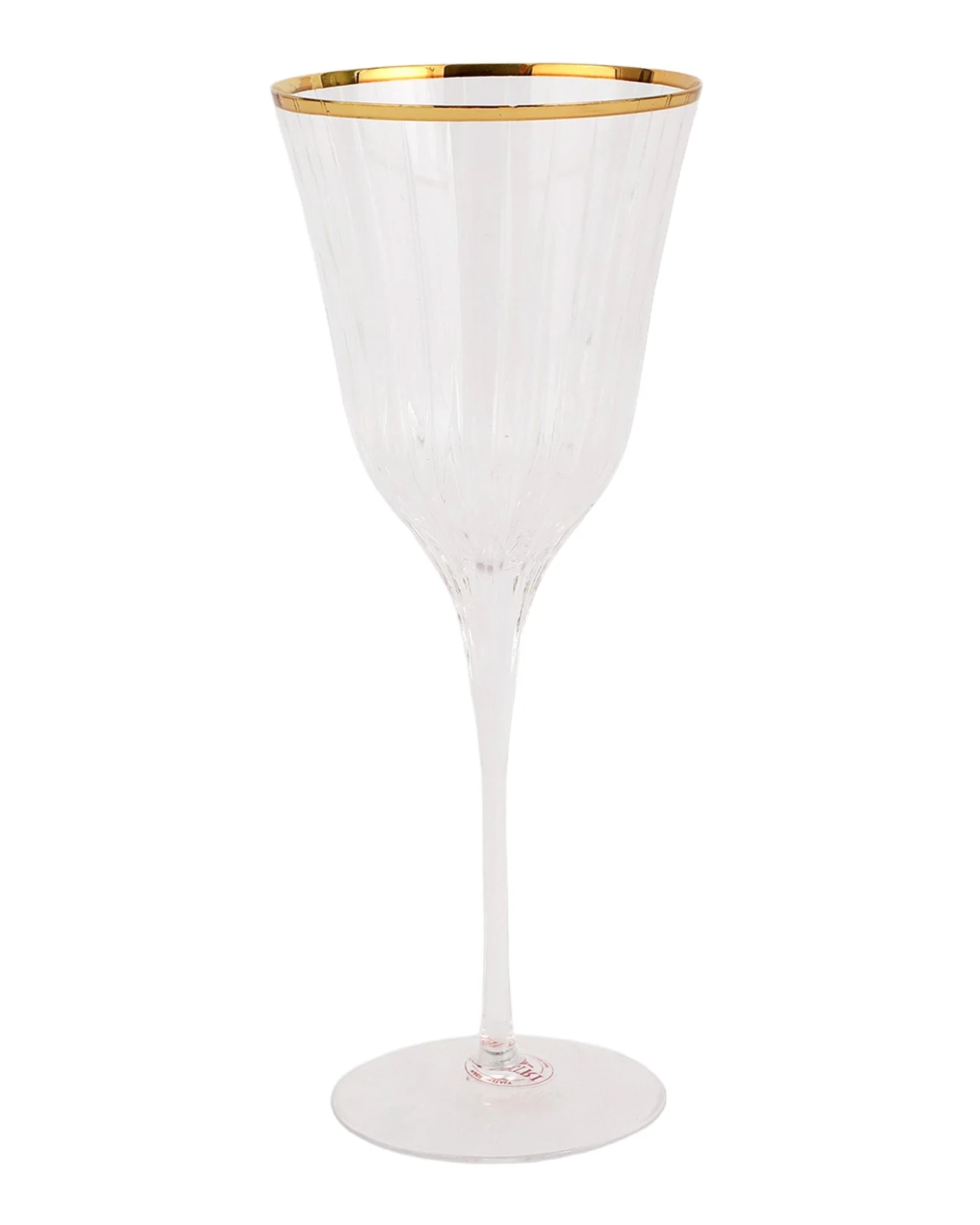 Vietri Natalia Gold Rim Water Glass