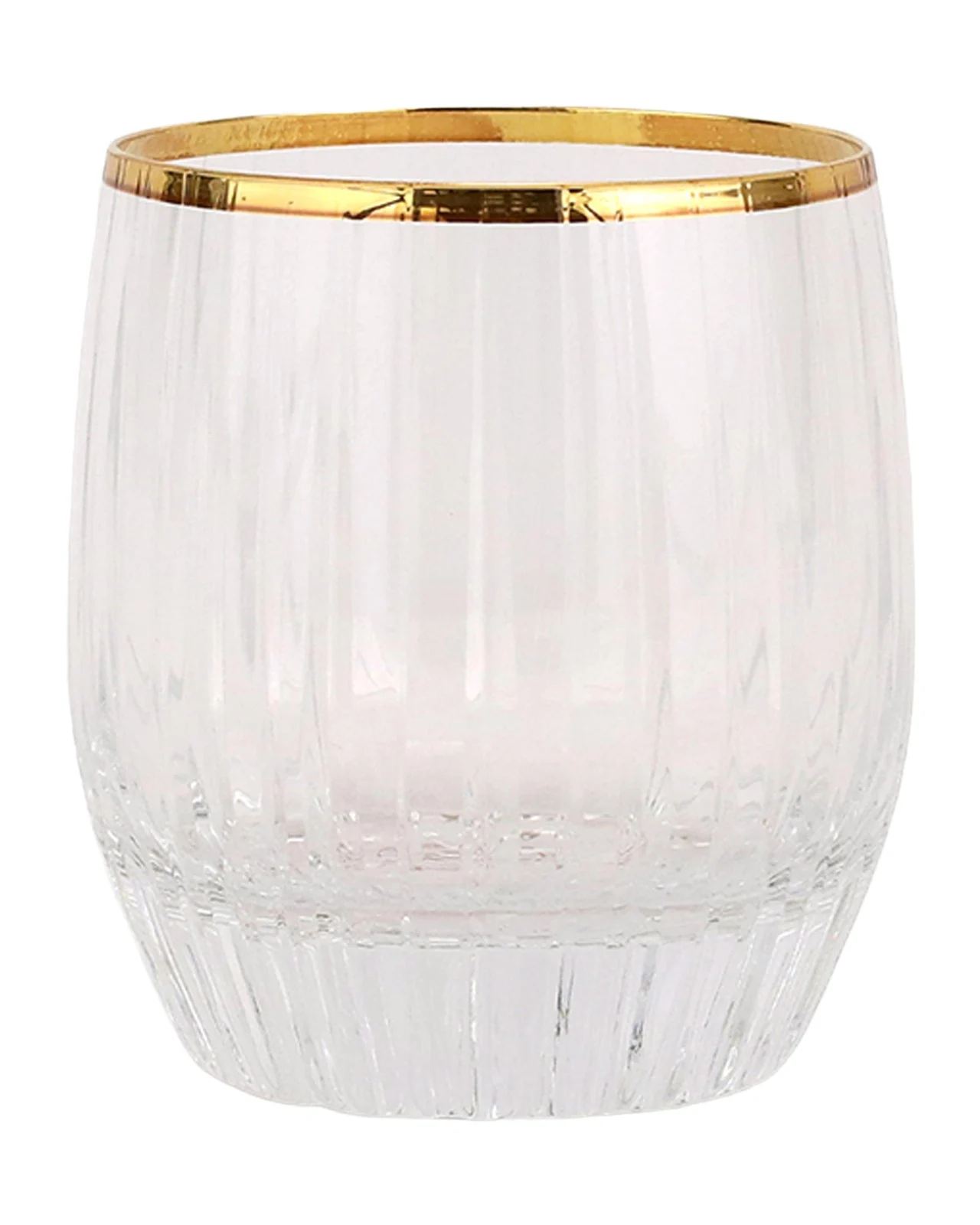 Vietri Natalia Gold Rim Double Old-Fashioned Glass