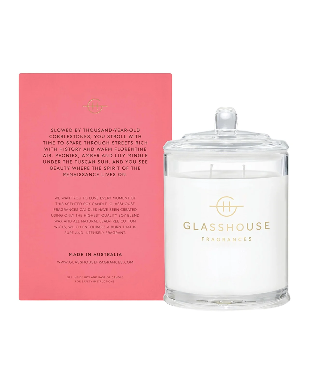 Glasshouse Fragrances Forever Florence Scented Candle, 13.4 oz.