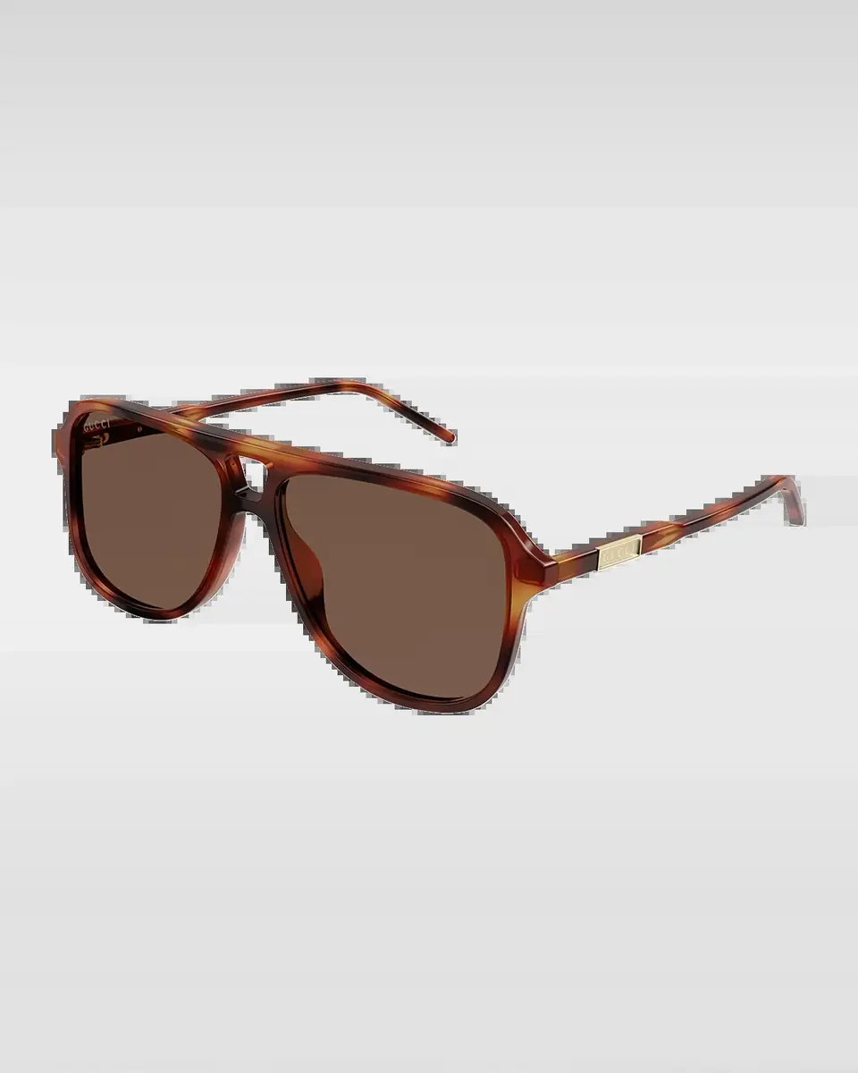 Gucci Men's Logo Plaqué Aviator Sunglasses | Thumbnail 2