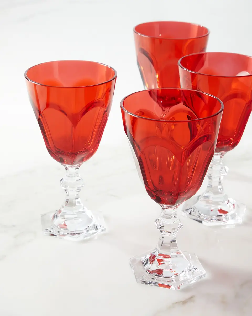 MARIO LUCA GIUSTI Red Dolce Vita Water Goblets, Set of 4 | Thumbnail 4