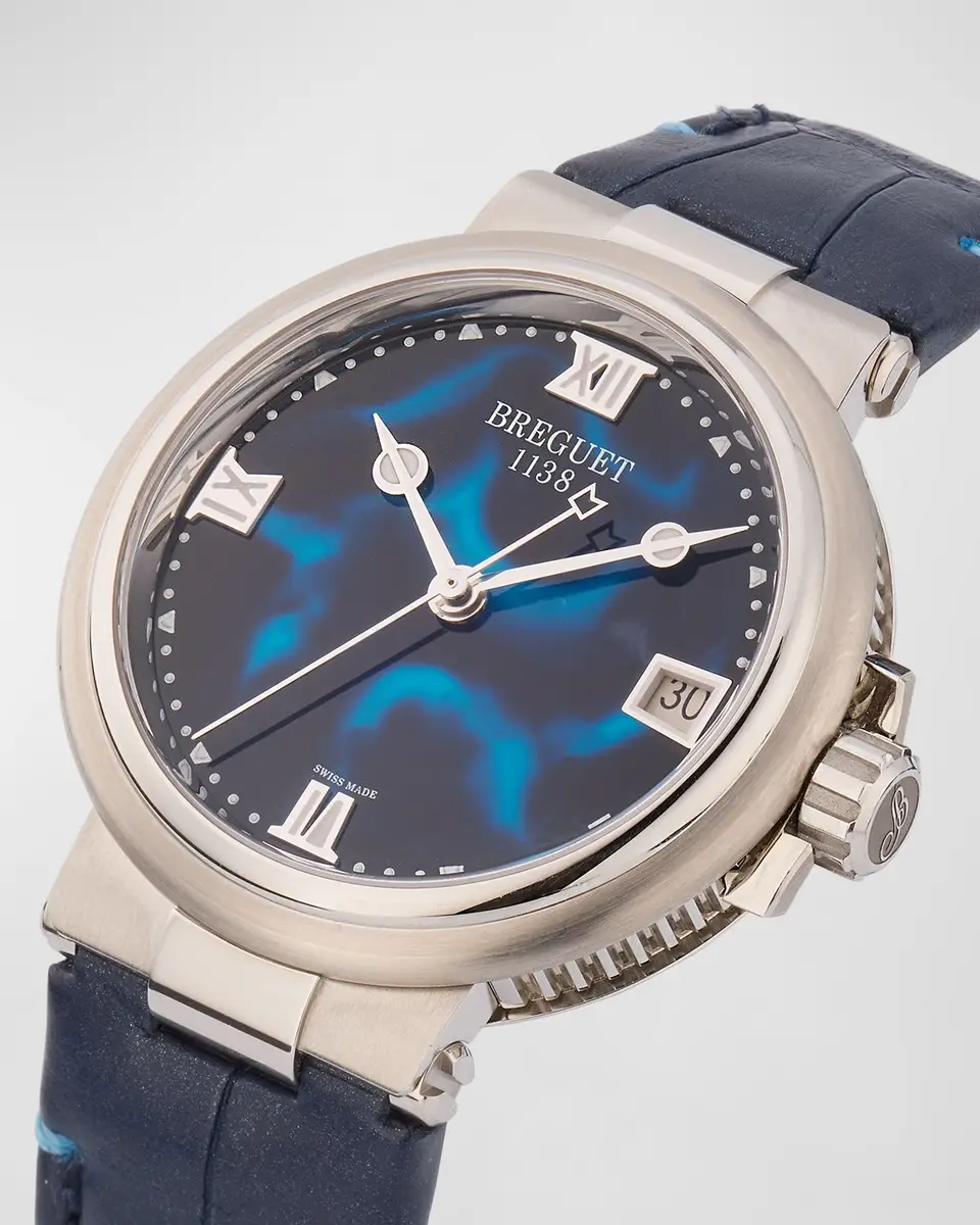 Breguet Stainless Steel Marine 33.8mm Watch with Blue Alligator Strap | Thumbnail 3 Breguet Stainless Steel Marine 33.8mm Watch with Blue Alligator Strap | Thumbnail 3