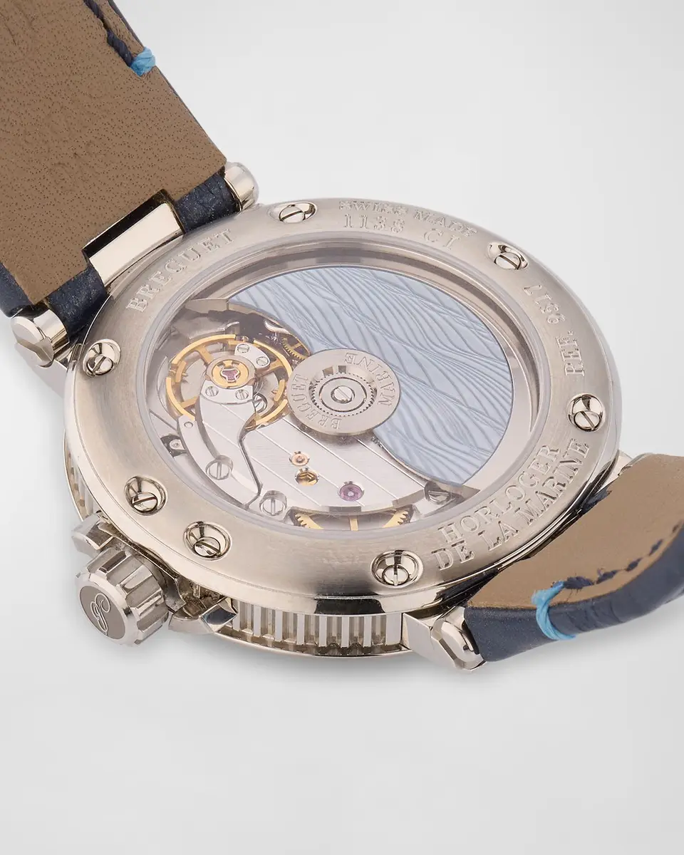 Breguet Stainless Steel Marine 33.8mm Watch with Blue Alligator Strap | Thumbnail 6 Breguet Stainless Steel Marine 33.8mm Watch with Blue Alligator Strap | Thumbnail 6