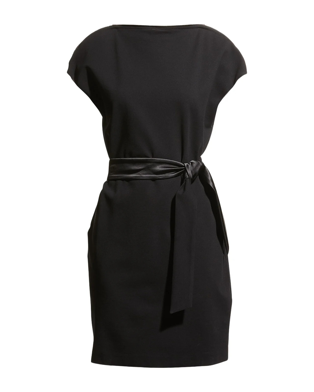 Zip-Neck Milano Jersey Midi Dress