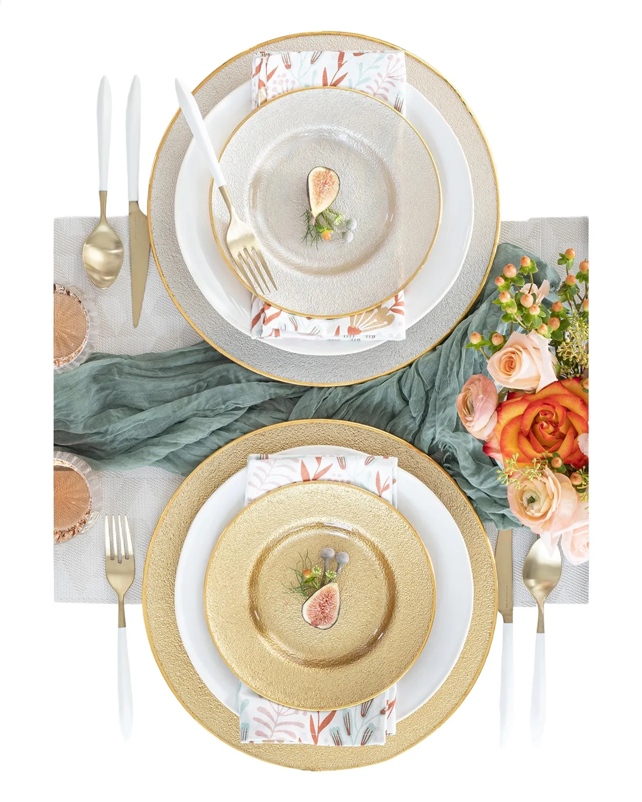 Vietri Metallic Glass Pearl Salad Plate