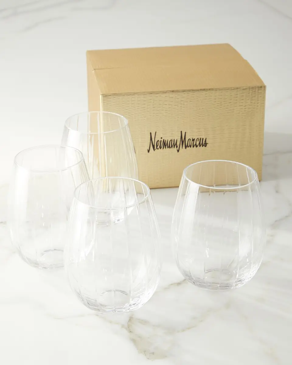 Neiman Marcus Cut Stemless Wine Glasses, Set of 4 | Thumbnail 3
