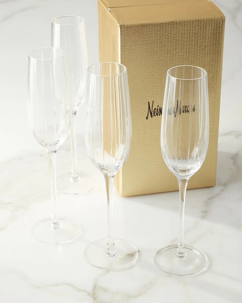 Neiman Marcus Cut Champagne Flutes, Set of 4 | Thumbnail 3