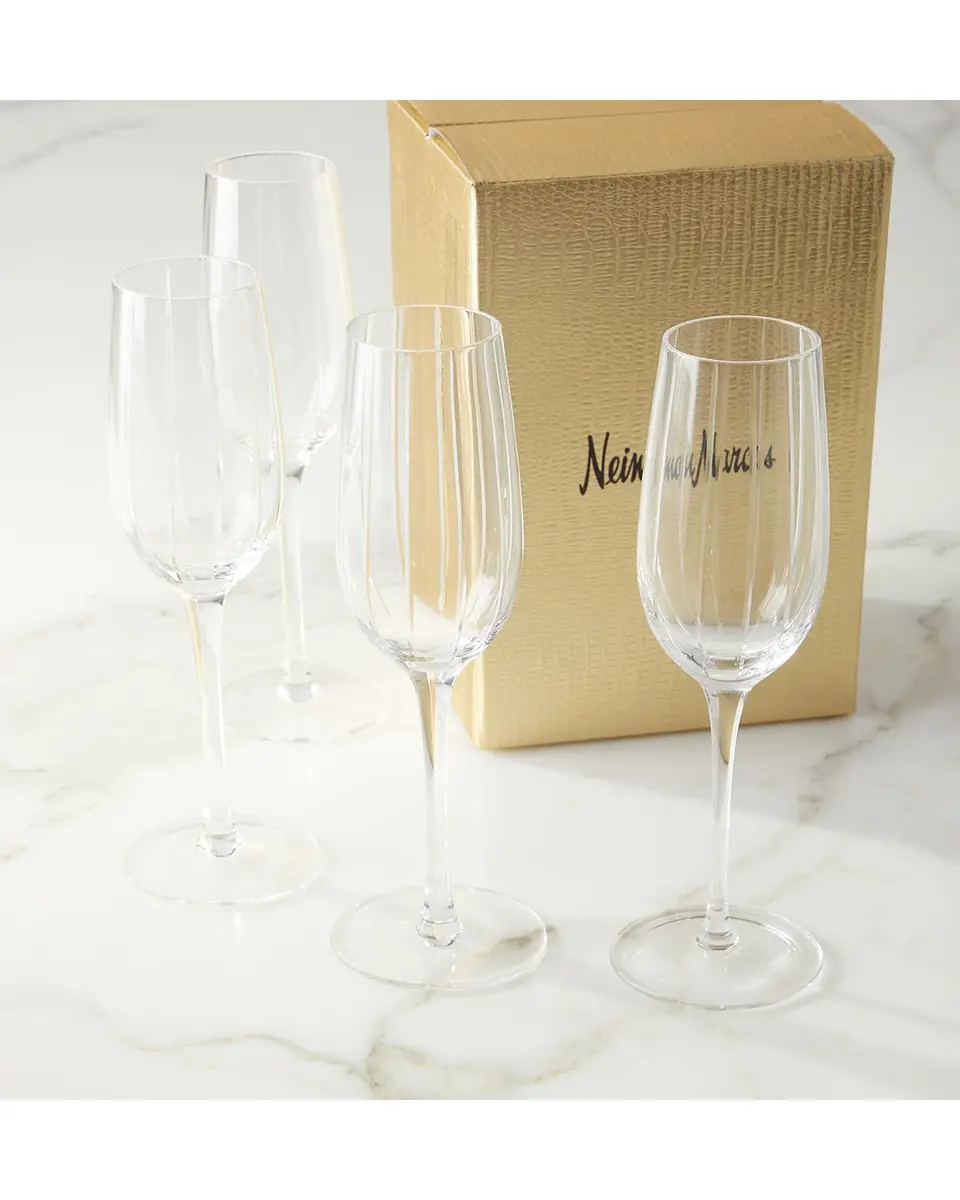 Neiman Marcus Cut Champagne Flutes, Set of 4 | Thumbnail 4