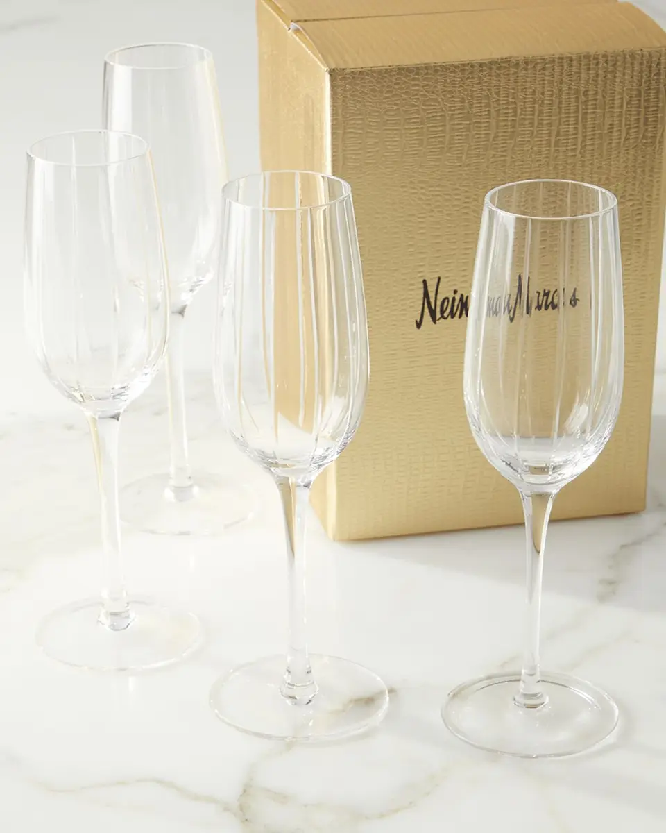 Neiman Marcus Cut Champagne Flutes, Set of 4 | Thumbnail 5