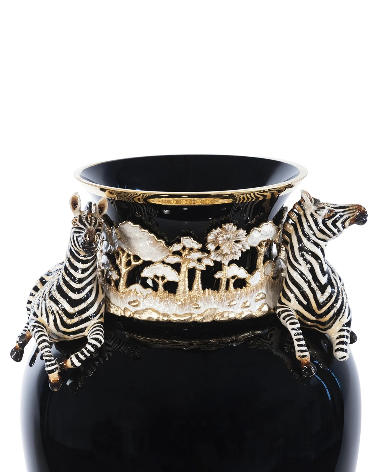 Jay Strongwater Embellished Zebra Vase