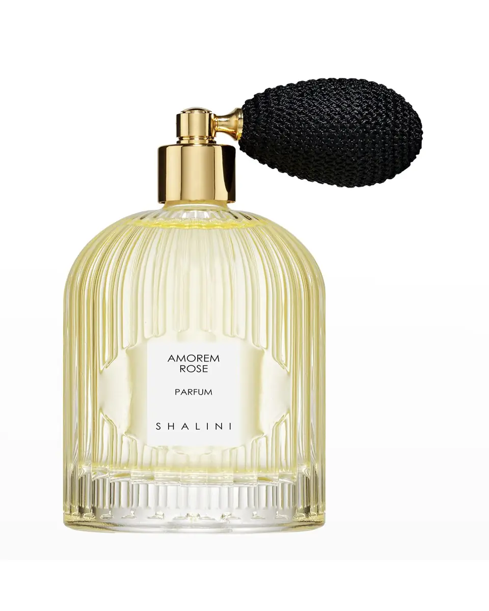 Shalini Parfum Amorem Rose Parfum in Byzantine Glass Flacon w/ Black Bulb Atomizer, 3.4 oz. | Thumbnail 3 Shalini Parfum Amorem Rose Parfum in Byzantine Glass Flacon w/ Black Bulb Atomizer, 3.4 oz. | Thumbnail 3