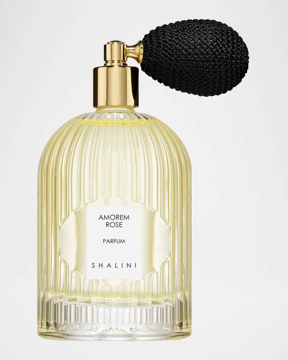 Shalini Parfum Amorem Rose Parfum in Byzantine Glass Flacon w/ Black Bulb Atomizer, 3.4 oz. | Thumbnail 5 Shalini Parfum Amorem Rose Parfum in Byzantine Glass Flacon w/ Black Bulb Atomizer, 3.4 oz. | Thumbnail 5