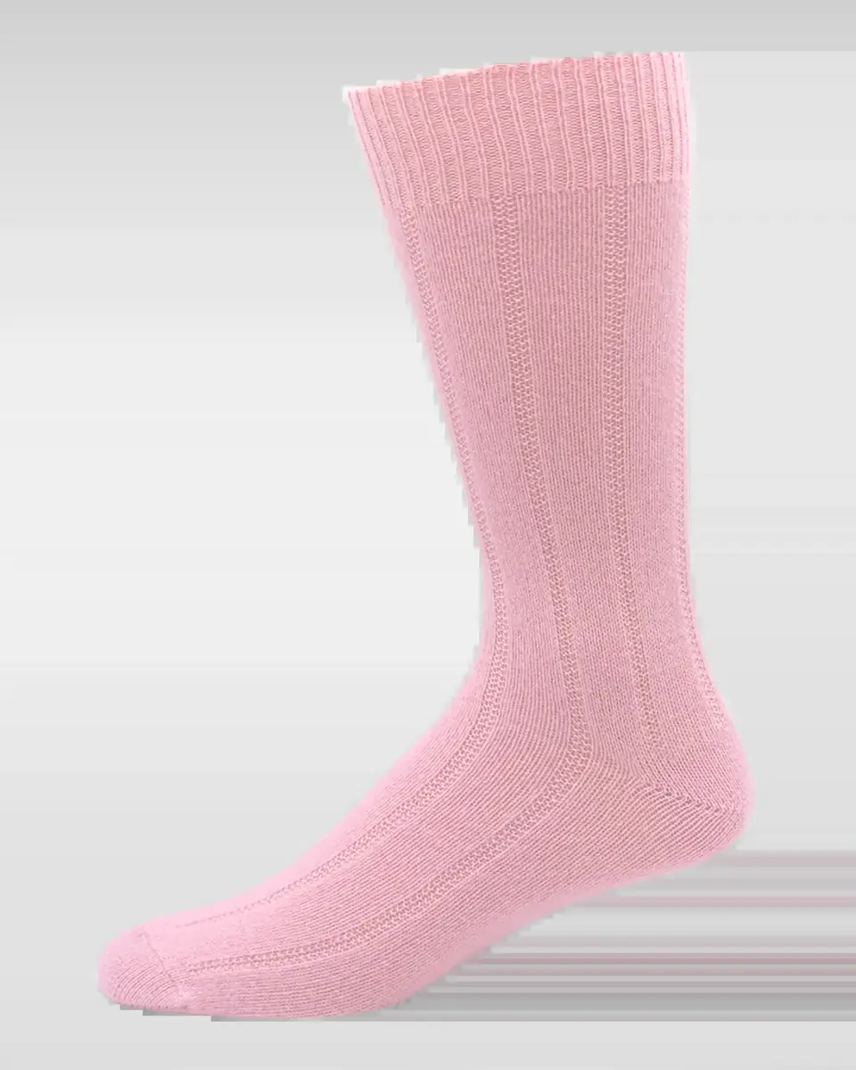 Neiman Marcus Men's Rib-Cashmere Crew Socks | Thumbnail 2