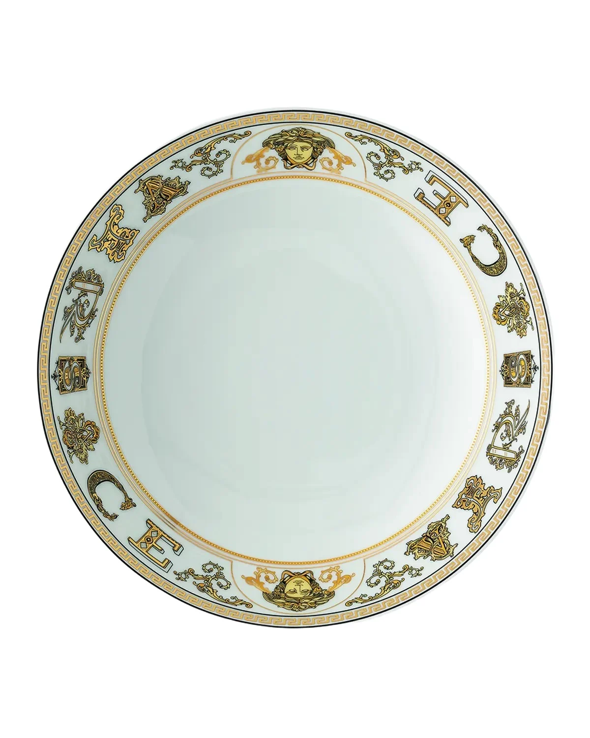 Versace Virtus Gala White Rim Soup Bowl