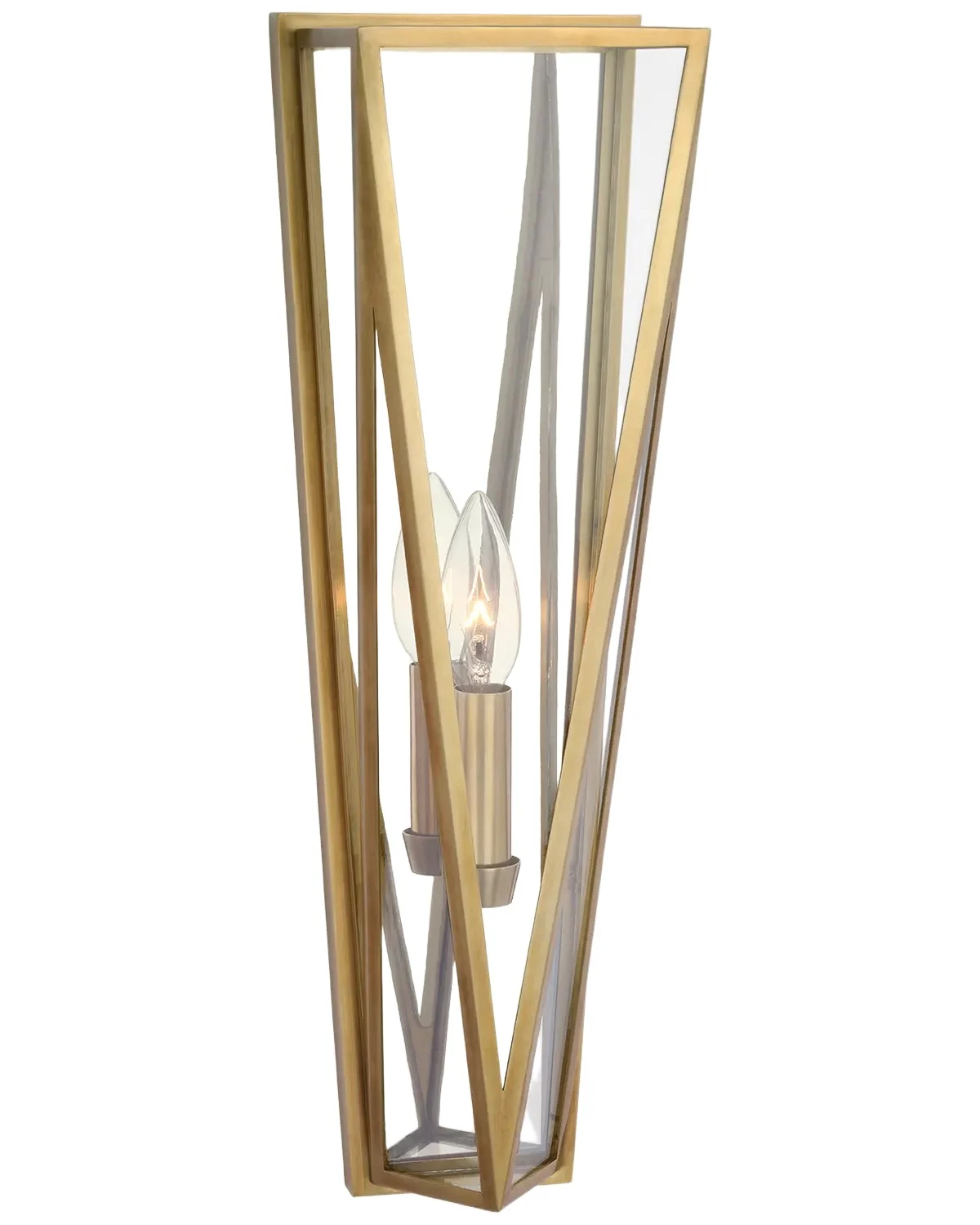 Visual Comfort Signature Lorino Medium Sconce In Bronze With Clear Glass By Julie Neill