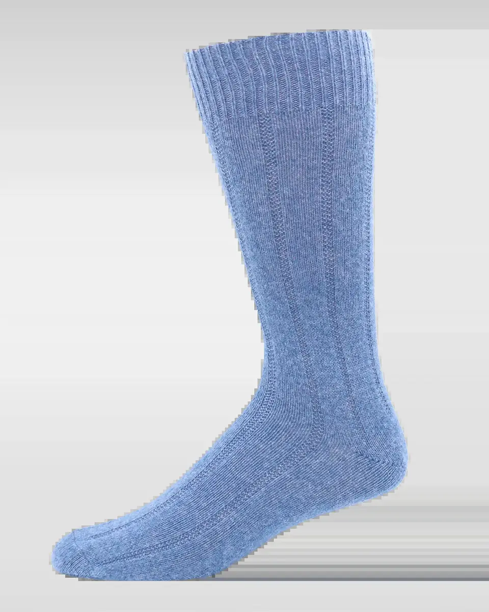Neiman Marcus Men's Rib Cashmere Crew Socks | Thumbnail 2