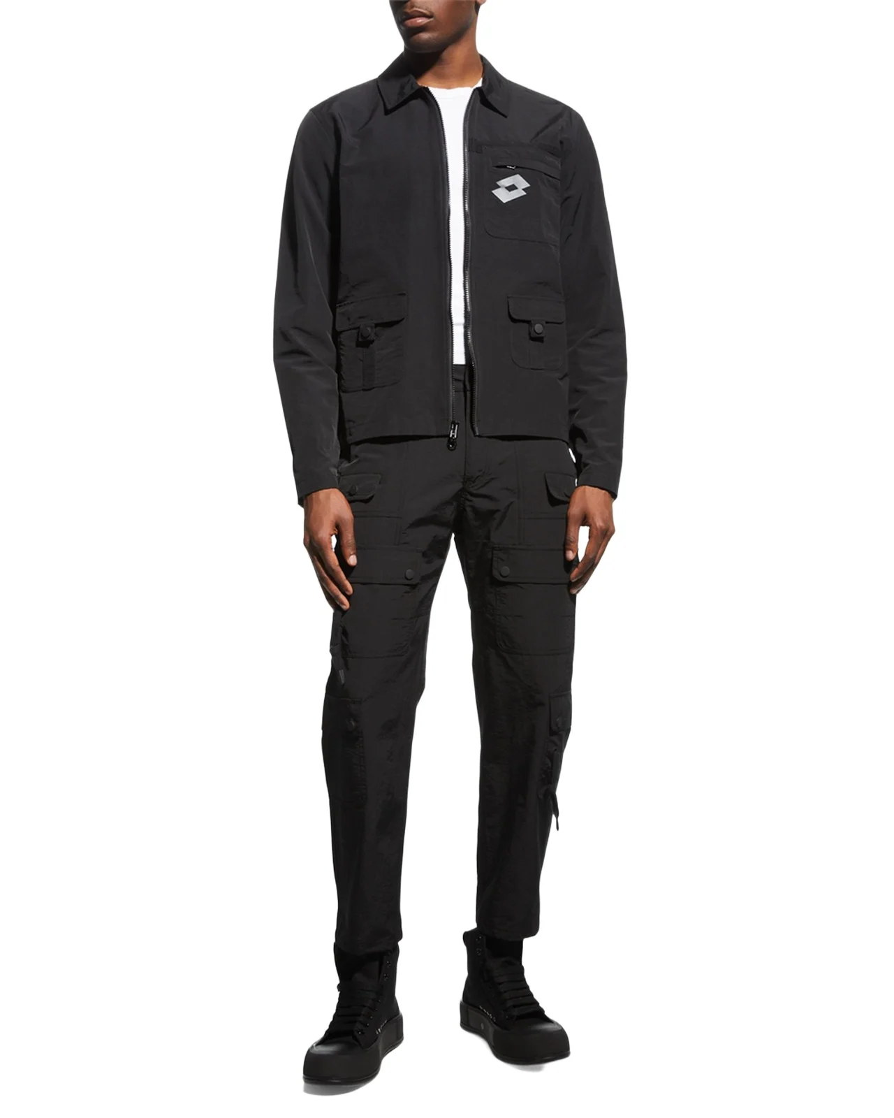Lotto Italia Men's Full-Zip Nylon Overshirt