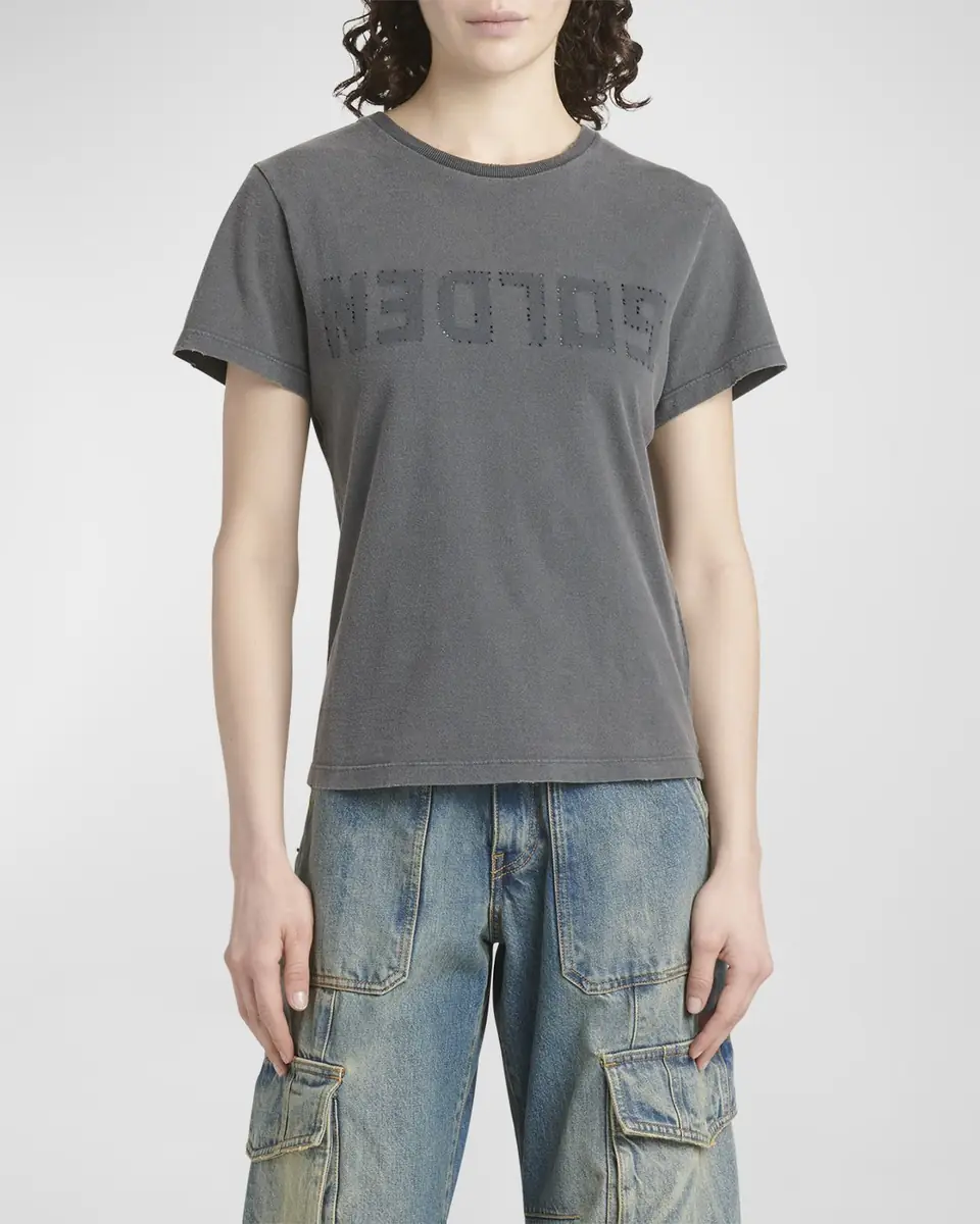Golden Goose Distressed Crewneck Logo T-Shirt | Thumbnail 4 Golden Goose Distressed Crewneck Logo T-Shirt | Thumbnail 4