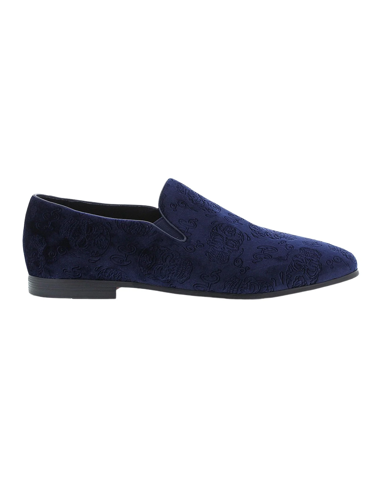 Men's Renegade Skull-Embossed Velvet Loafers Men's Renegade Skull-Embossed Velvet Loafers