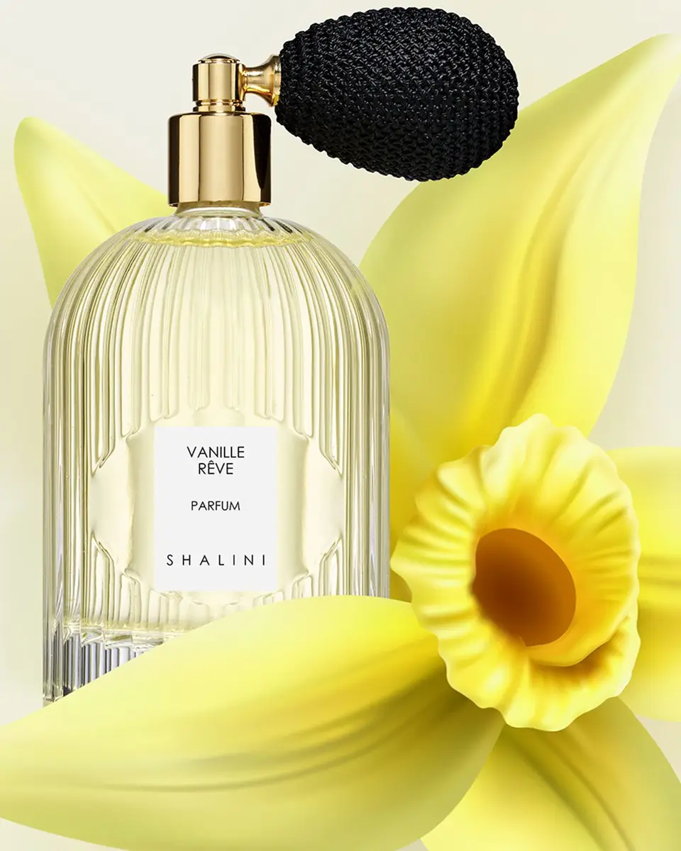 Shalini Parfum Vanille Reve Parfum in Byzantine Glass Flacon with Black Bulb Atomizer, 3.4 oz./ 100 mL | Thumbnail 2 Shalini Parfum Vanille Reve Parfum in Byzantine Glass Flacon with Black Bulb Atomizer, 3.4 oz./ 100 mL | Thumbnail 2