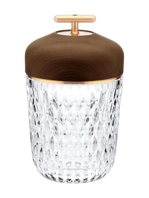 Saint Louis Crystal Folia Dark Wood Portable Lamp