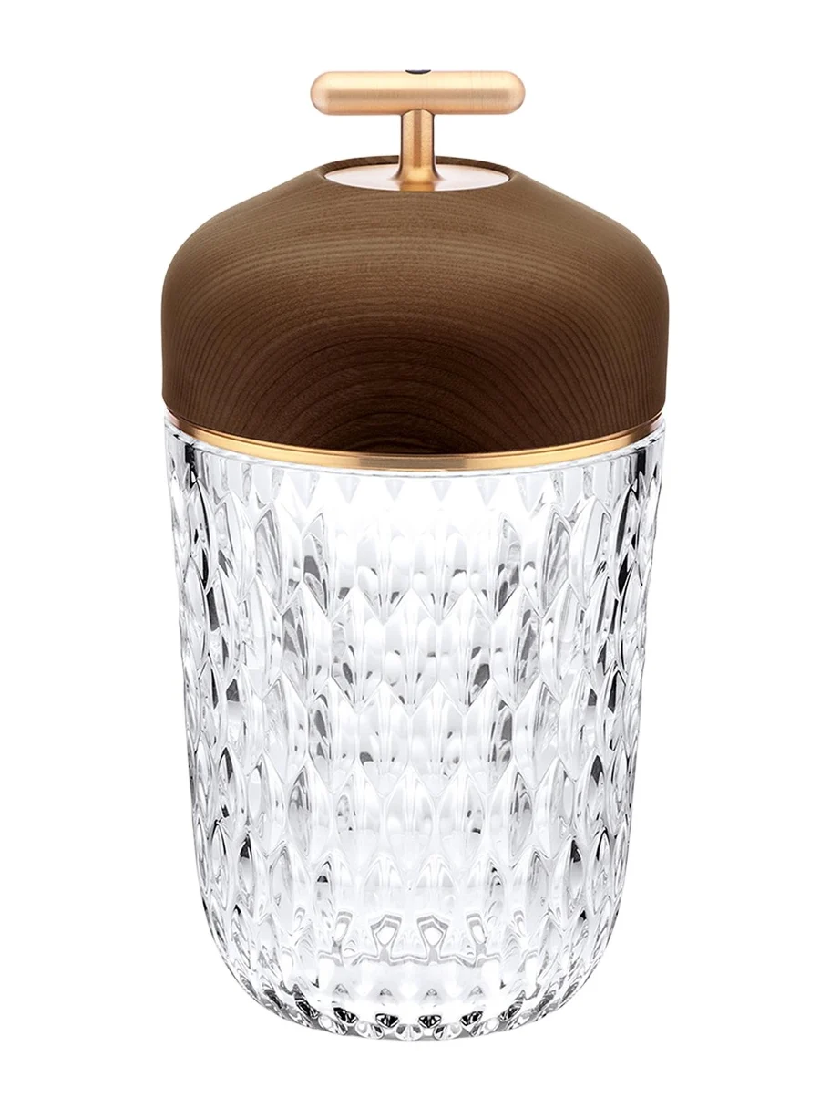 Saint Louis Crystal Folia Dark Wood Portable Lamp