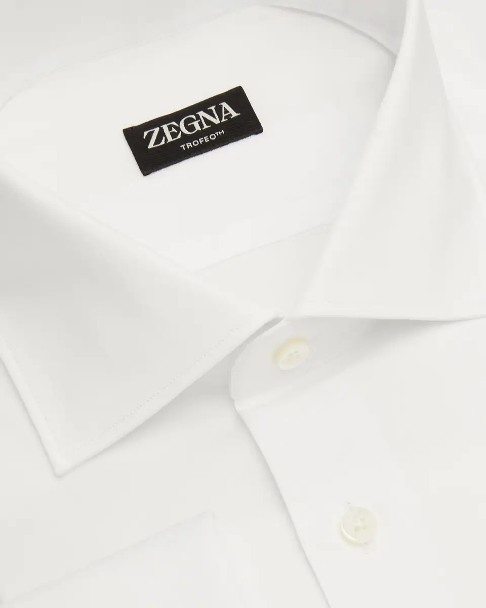 Zegna Men's Trofeo Cotton Dress Shirt w/ French Cuffs | Thumbnail 2 Zegna Men's Trofeo Cotton Dress Shirt w/ French Cuffs | Thumbnail 2