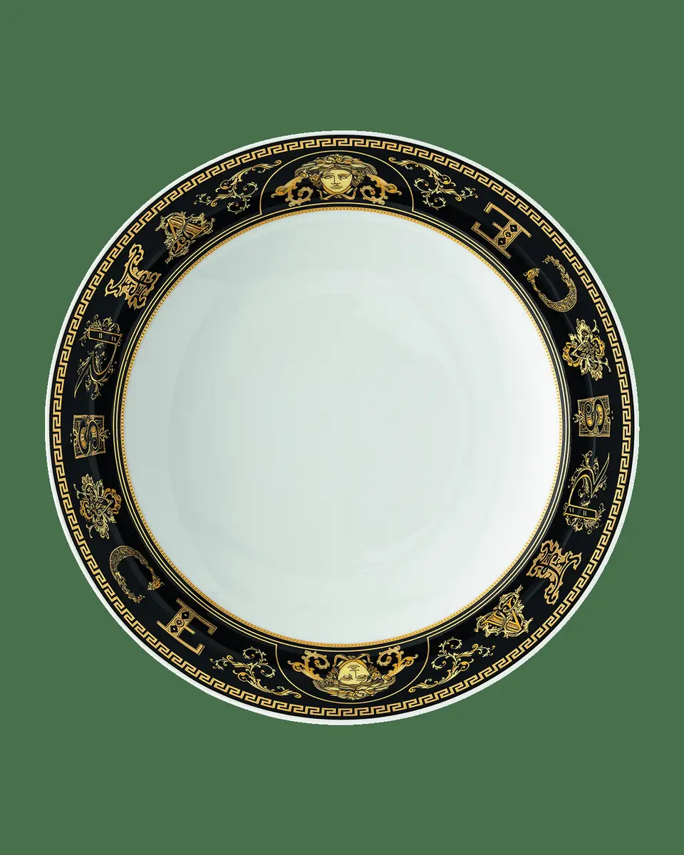 Versace Virtus Gala Black Rim Soup Bowl | Thumbnail 2