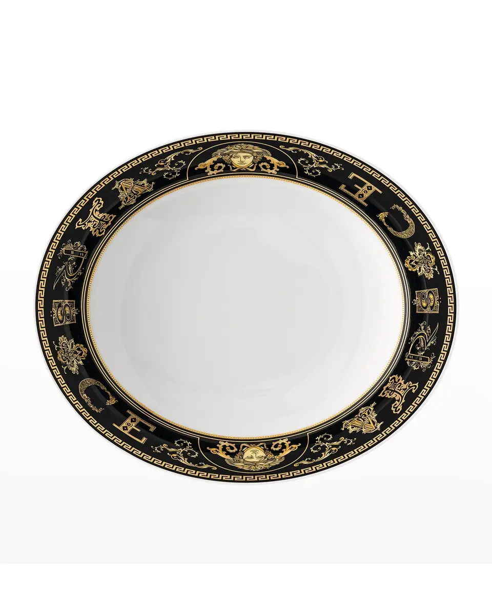 Versace Virtus Gala Black Rim Soup Bowl | Thumbnail 3