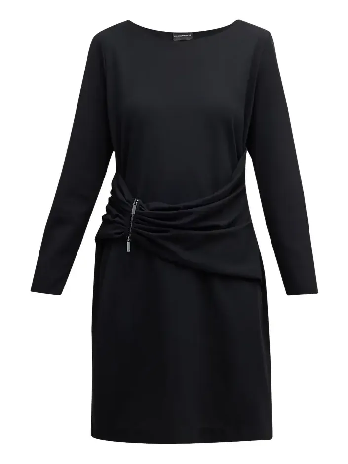 Draped Bateau-Neck Jersey Midi Dress