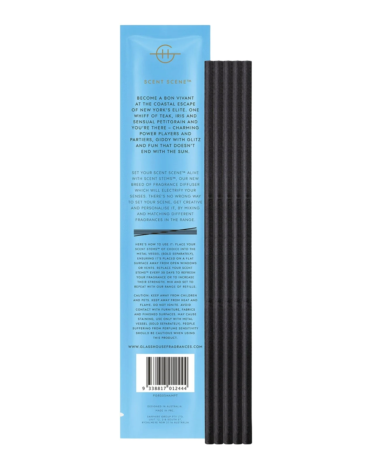 Glasshouse Fragrances The Hamptons - 5 Replacement Scent Stems