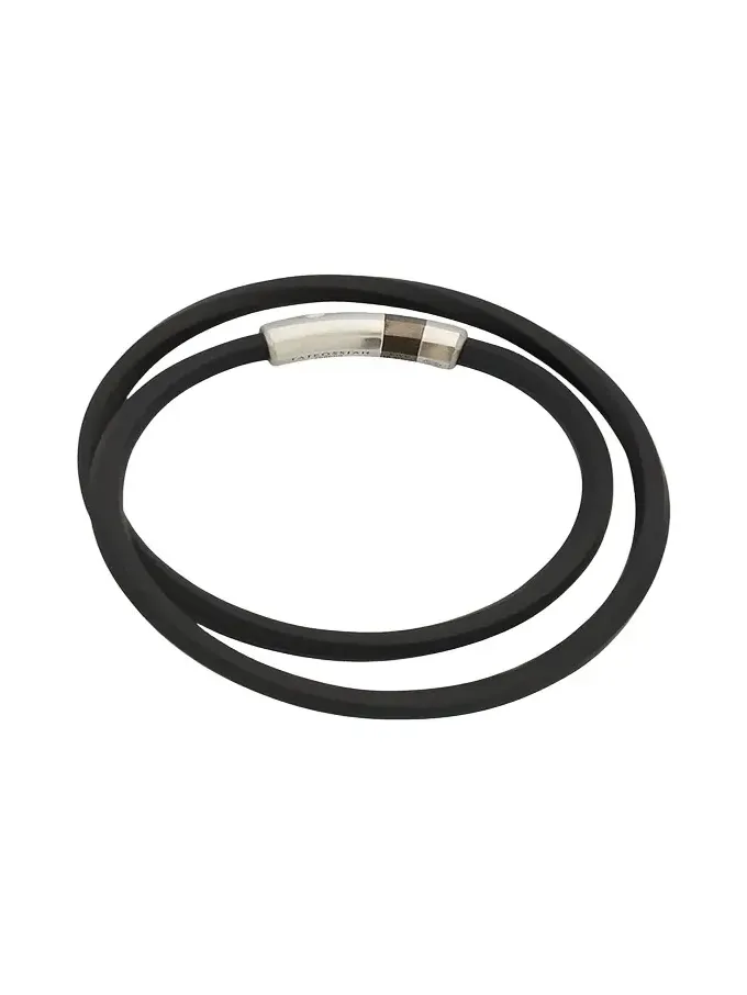 Tateossian Men's Double-Wrap Rubber Bracelet | Thumbnail 1 Tateossian Men's Double-Wrap Rubber Bracelet | Thumbnail 1