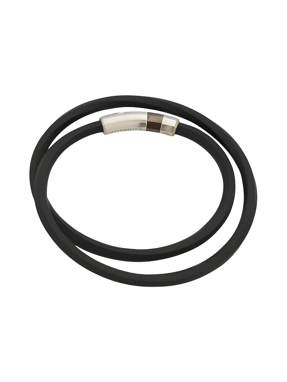 Tateossian Men's Double-Wrap Rubber Bracelet