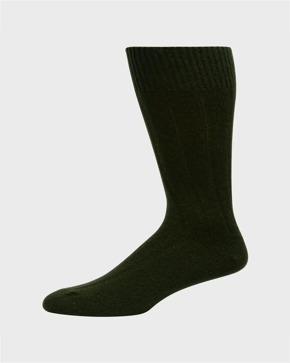 Neiman Marcus Men's Rib Cashmere Crew Socks | Thumbnail 3