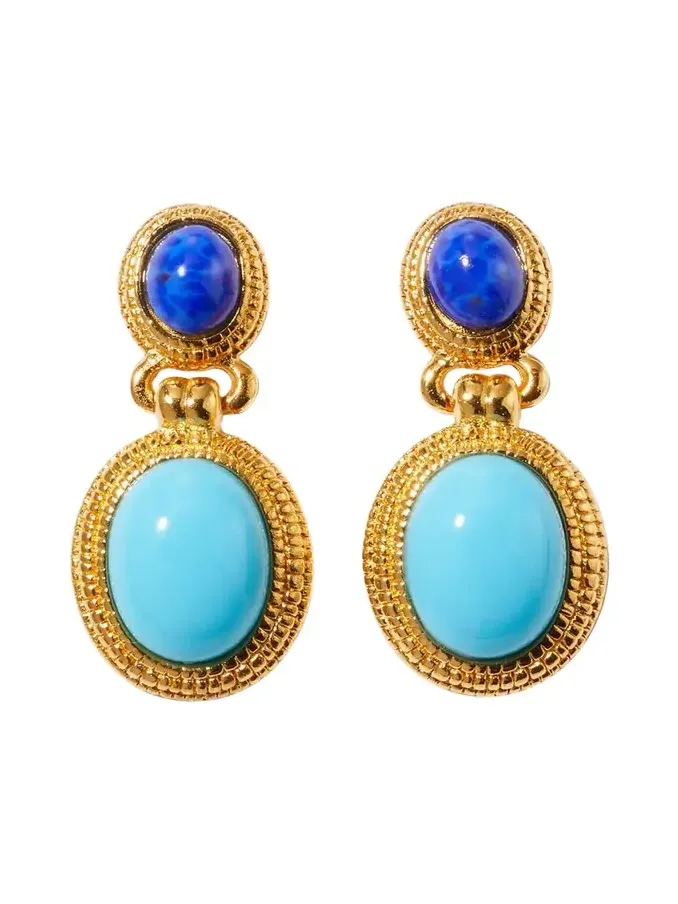 Multi Blue Drop Earrings