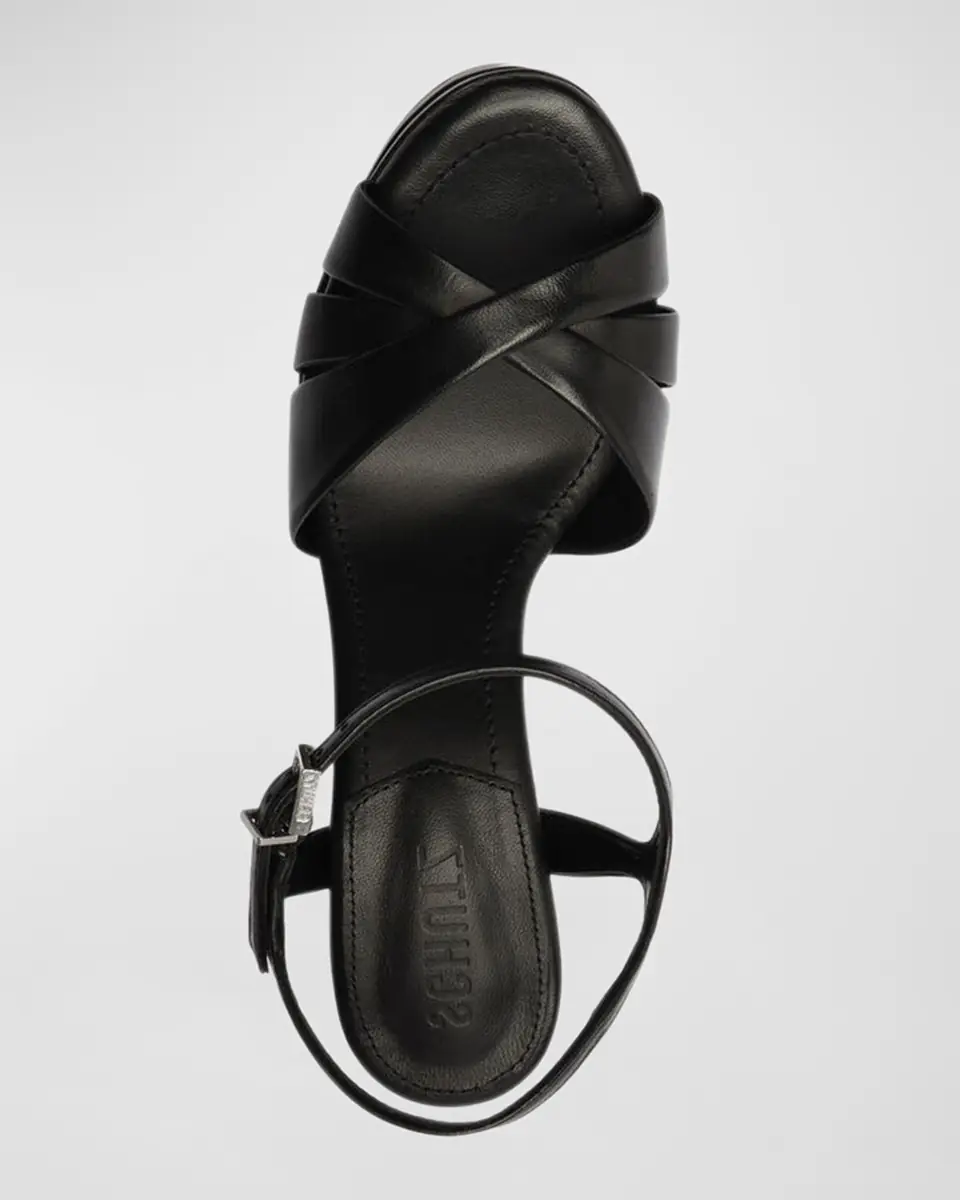 Schutz Keefa Leather Ankle-Strap Platform Sandals | Thumbnail 4