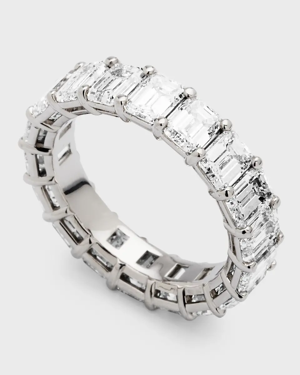 Neiman Marcus Diamonds Platinum Emerald-Cut FG/VS Diamond Eternity Band, Size 6.75, 7.74tcw | Thumbnail 2 Neiman Marcus Diamonds Platinum Emerald-Cut FG/VS Diamond Eternity Band, Size 6.75, 7.74tcw | Thumbnail 2