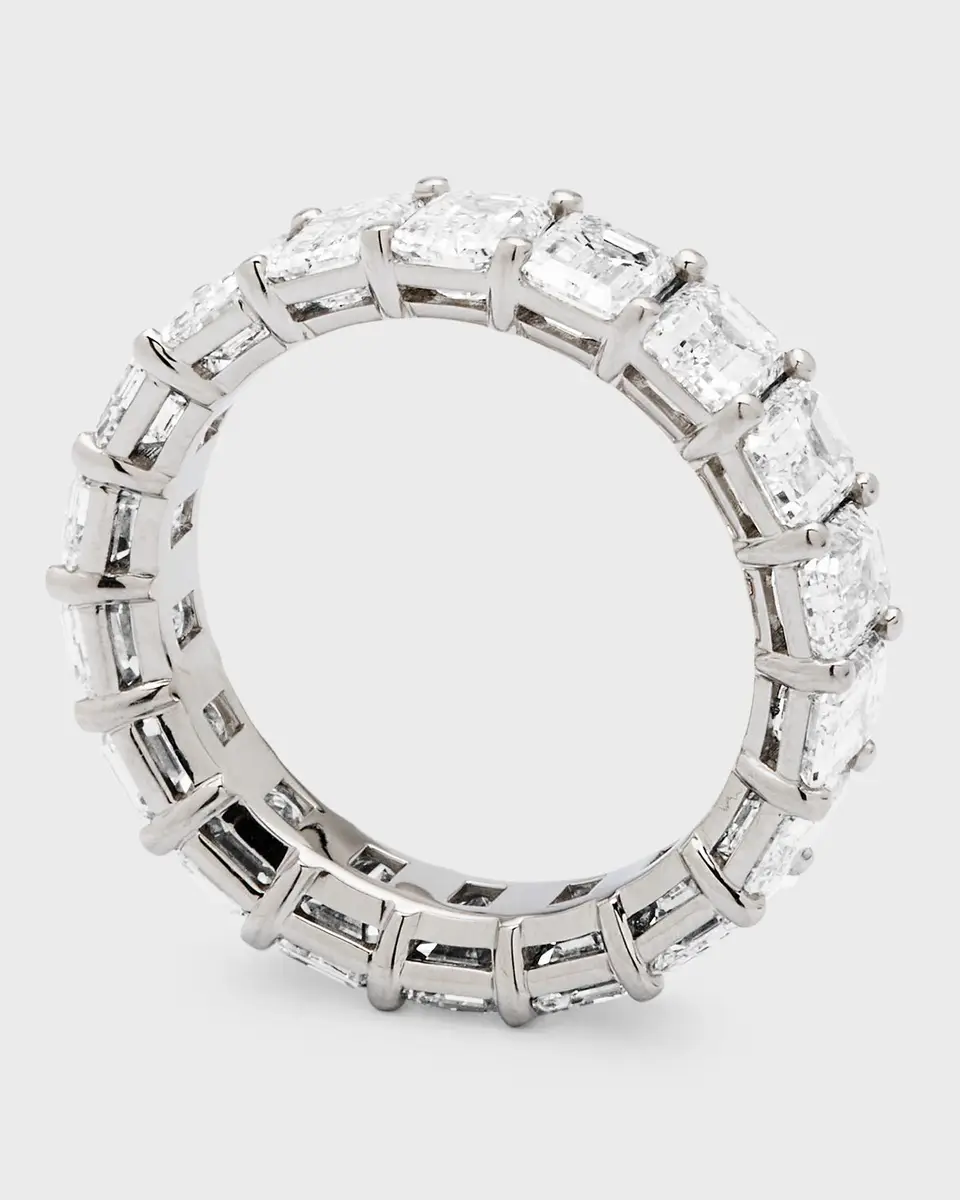 Neiman Marcus Diamonds Platinum Emerald-Cut FG/VS Diamond Eternity Band, Size 6.75, 7.74tcw | Thumbnail 3 Neiman Marcus Diamonds Platinum Emerald-Cut FG/VS Diamond Eternity Band, Size 6.75, 7.74tcw | Thumbnail 3