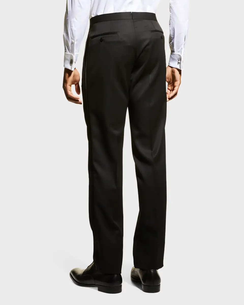 Brioni Men's Wool Tuxedo Pants | Thumbnail 3 Brioni Men's Wool Tuxedo Pants | Thumbnail 3