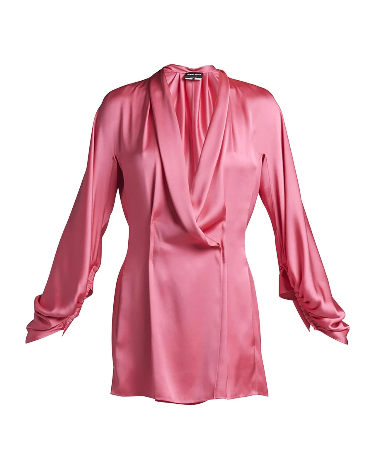 Draped Silk Tunic Blouse