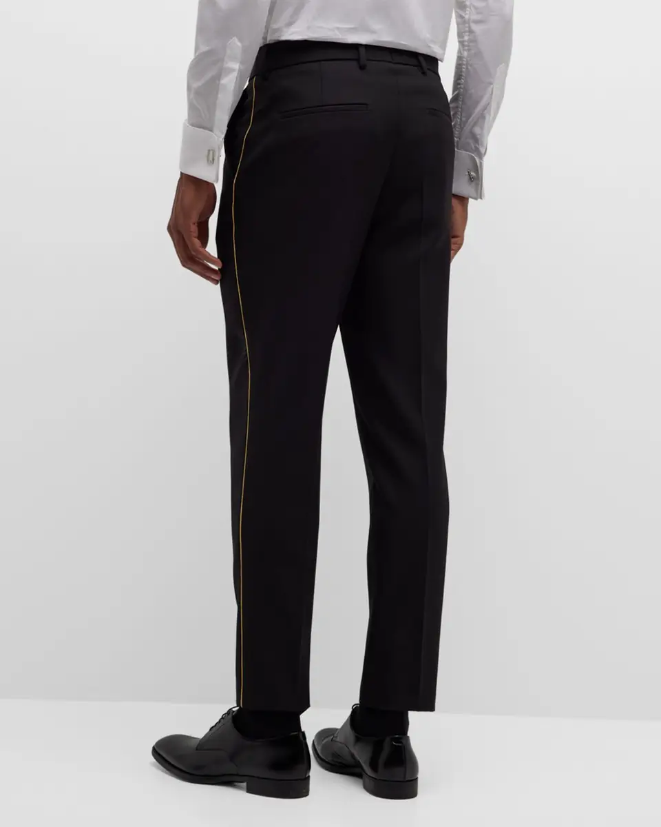 BOSS Men's Wool-Blend Solid Tuxedo Pants | Thumbnail 3 BOSS Men's Wool-Blend Solid Tuxedo Pants | Thumbnail 3