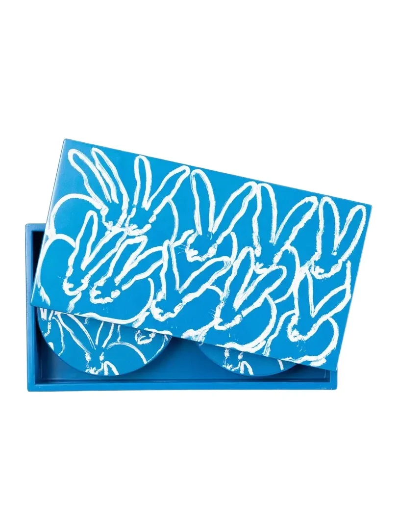 Blue Bunny Lacquer Coaster Box Set - 6 Coasters Blue Bunny Lacquer Coaster Box Set - 6 Coasters