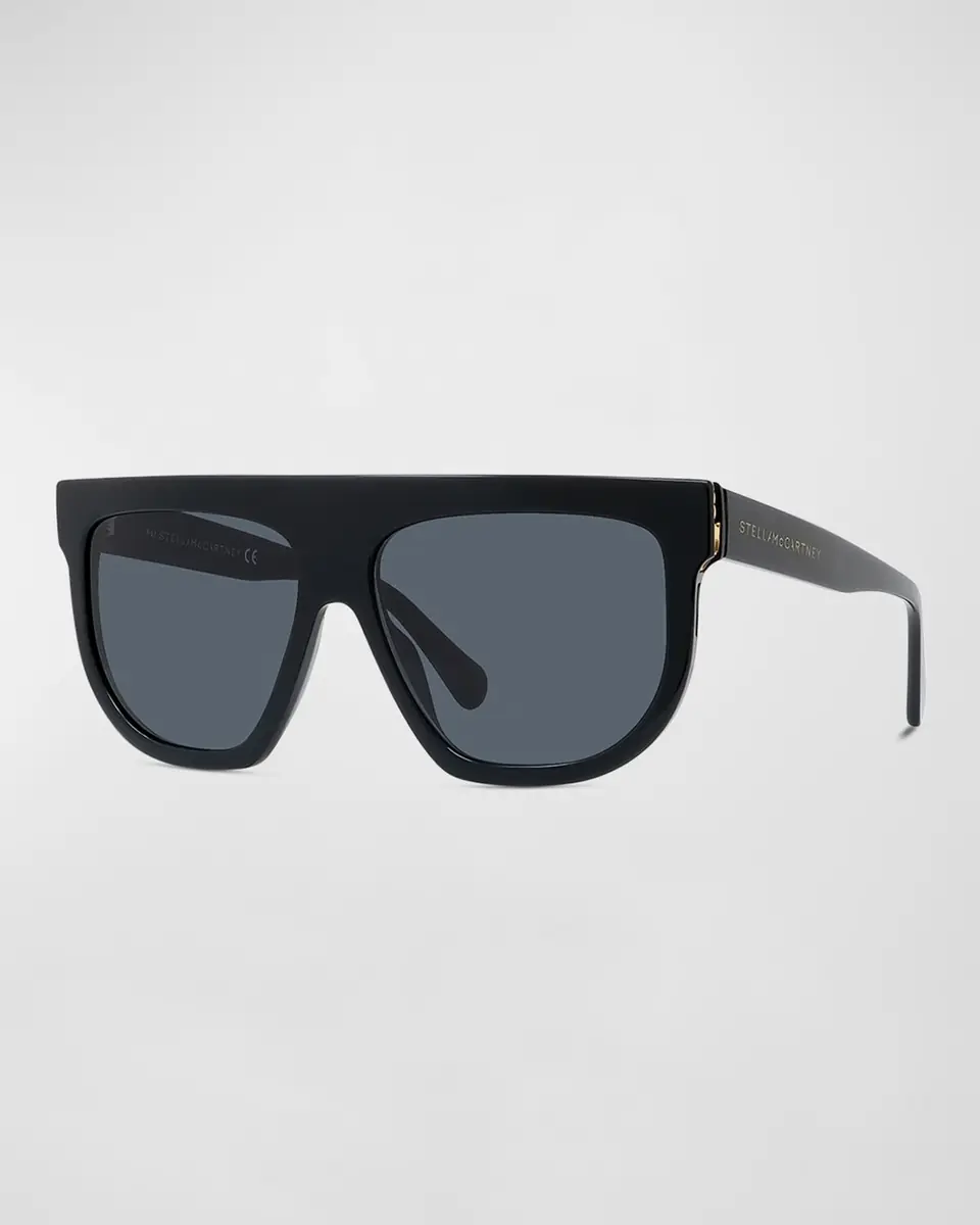 Stella McCartney Bio-Acetate Aviator Sunglasses w/ Chain Strap | Thumbnail 3 Stella McCartney Bio-Acetate Aviator Sunglasses w/ Chain Strap | Thumbnail 3