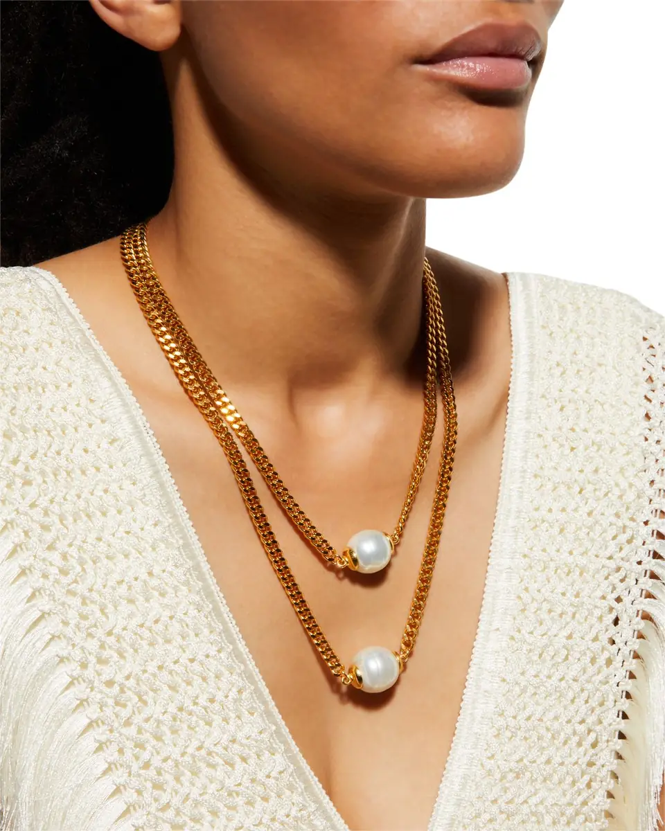 Ben-Amun Double-Strand Pearly Chain Necklace | Thumbnail 2