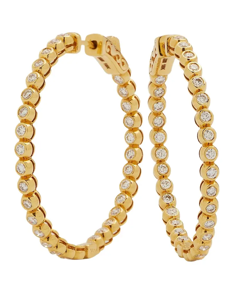 Cassidy Diamonds 18K Yellow Inside-Out Bezel Diamond Hoop Earrings | Image 1 Cassidy Diamonds 18K Yellow Inside-Out Bezel Diamond Hoop Earrings | Image 1